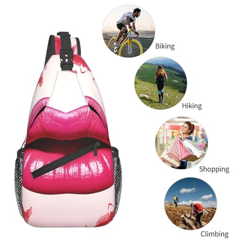 Bolso Cruzado Mujer Lips Negro Deportivo miniatura 6