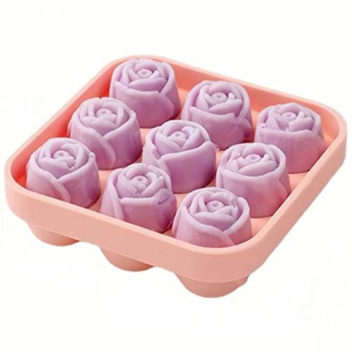 Molde para hielo en forma de rosa AuraGlor, silicona rosa miniatura 1