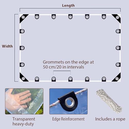 Bâche transparente résistante aux déchirures en PVC 130g/m²