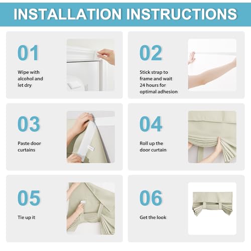 Image of RYB HOME Door Curtains for Small Windows, Room Darkening Heavy Duty Vertical Sides Door Blinds Full Privacy for Patio Window, 1 Panel, Light Beige W12 x L40