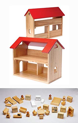 Child Therapy Toys Sturdy Play House & Hardwood Furniture Set