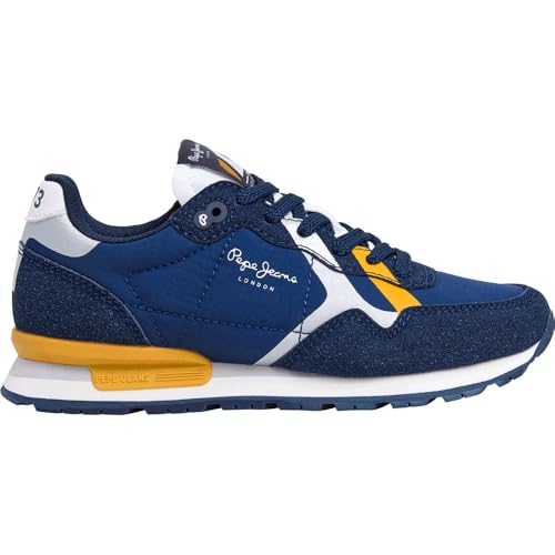 Pepe Jeans Brit Main B, Sneak Niños, Azul Marino, 34 EU