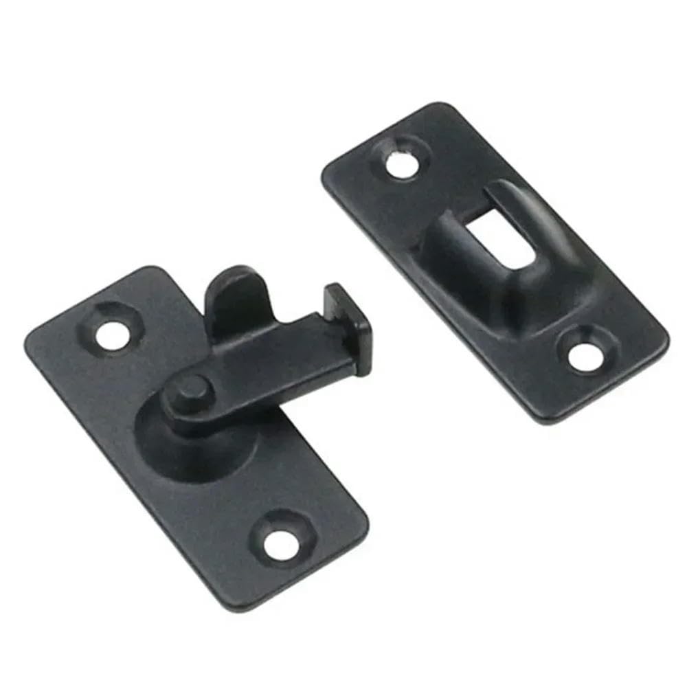 YDHSIKK Door Lock Bolt, Stainless Steel 90 degree Barn Door Hook Latch Bolt Cabinet Sliding Gate Lock Multicolor(Black)