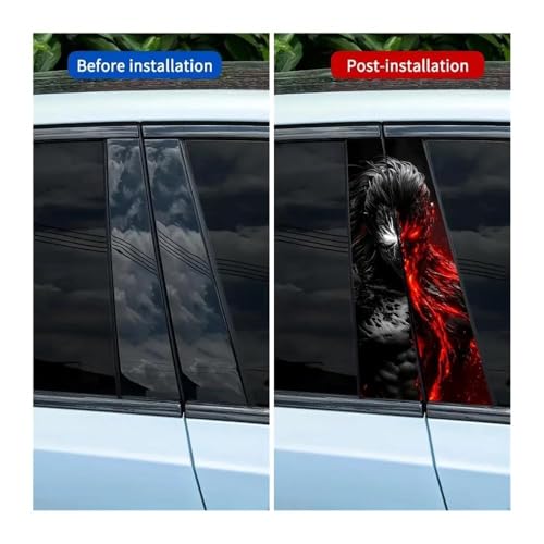 Autocollants vinyle pilier central voiture démon stickers étanches - 7
