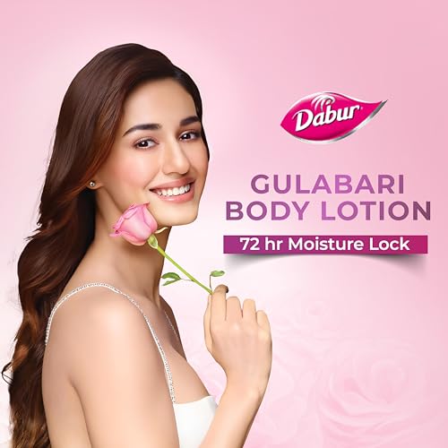 Image of Dabur Gulabari Moisturizing Body Lotion - 1230ml (Pack of 3 x 410ml) | For Dry & Dull Skin | Made with 100% Organic Rose Oil | Dermatologically Tested & Paraben Free