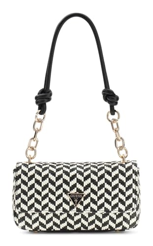 Sac à épaule GUESS Tessi Flap Bag Black Multi noir et blanc pour femme