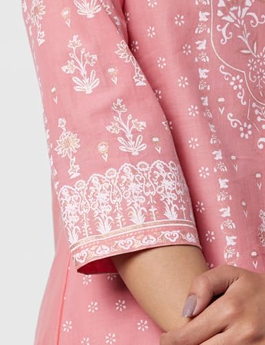 Image of BIBA Women Cotton Straight Kurta Pants Suit Set