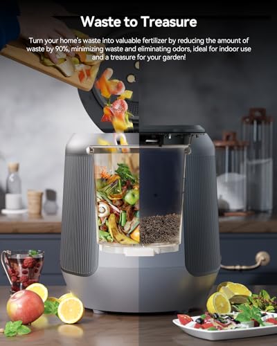 Enboya Electric Composter: 4.2L Large Capacity Odorless Quiet Composter Kitchen Counter Top Food Cycler Machine Electric Compost Bin Indoor Countertop Recycler Composting Trash Can Smart Mill Waste