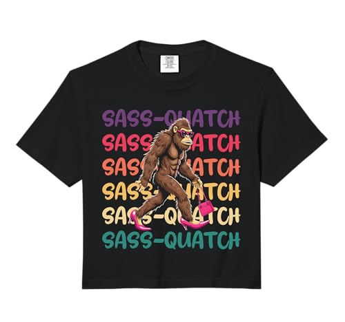 Retro Vintage Funny SASS-Squatch Sassy Sasquatch Bigfoot Comfort Colors Crop Top