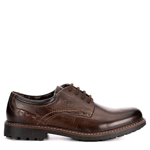 Mens Leather Lace Up Oxford Dress Shoes, Brown, US 112