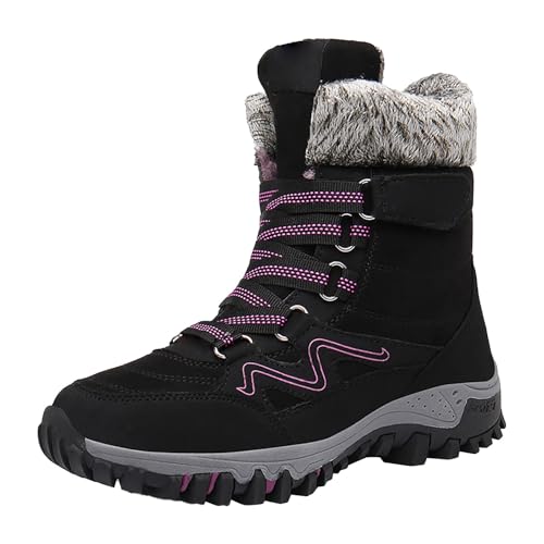 Bommel - Botas de nieve para hombre, color amarillo, botas de nieve para mujer, botas de nieve para mujer, botas de nieve acolchadas y cálidas, estilo retro, 3 zapatos para hombre, Rosa intenso., 38