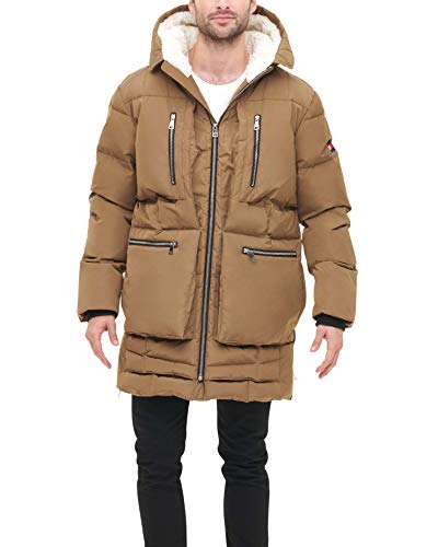 Image of Tommy Hilfiger Men's Heavyweight Quilted Sherpa Hooded Parka