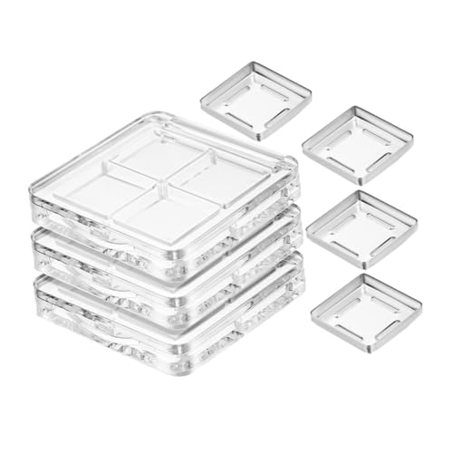 CALLARON 4 Piezas Caja De Sombra De Ojos Paleta De Sombras De Ojos Vacia Bandeja De Paleta De Maquillaje Botes De Sombra De Ojos Vacios Minipaleta De Sombras De Ojos El Plastico Transparent