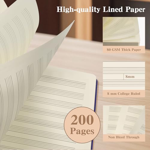 66% Off Music Notebook Set - 2 PCS Blank Sheet Manuscript Paper