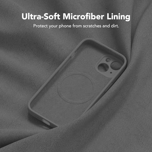 Image of Magnetic for iPhone 13 Case, Compatible with MagSafe, [Full Camera Protection][Screen Protector] Silicone Shockproof Protective Phone Case for iPhone 13 6.1 inch, Dark Gray