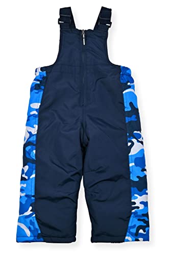 Image of Arctic Quest Boys' Bib Snow Pants and Ski Jacket Water-Resistant Snowsuit For Kids Winter Hooded Jacket, Blue Camo, 7
