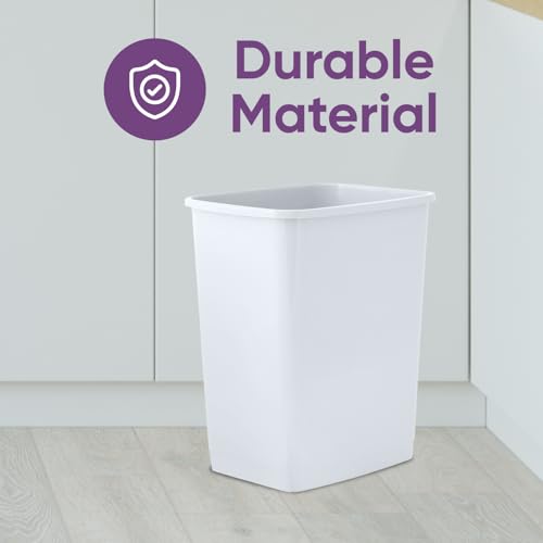 Caneca de basura rectangular de 4.5 galones blanca miniatura 3