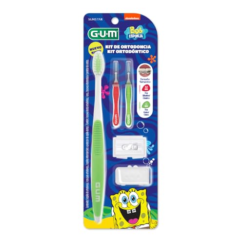 Kit Ortodôntico Bob Esponja - Higiene e Cuidados com Aparelho Fixo - Gum