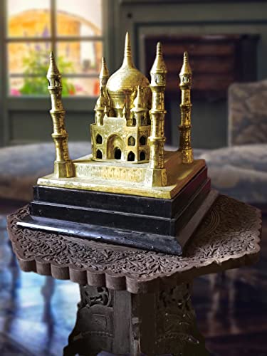 Image of Vintage Brass Taj Mahal with Black Wooden Box