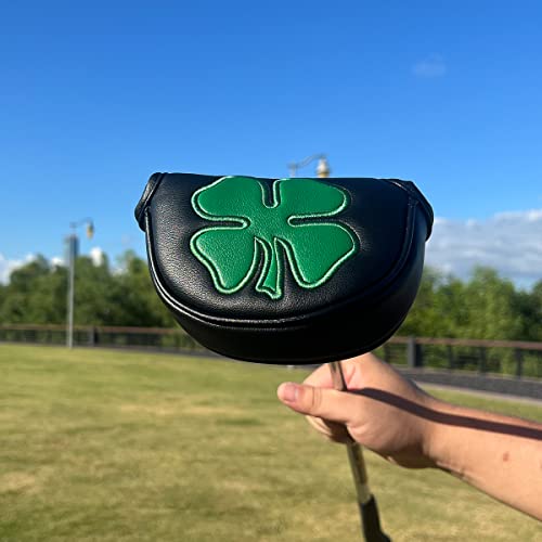 Montela Golf Putter Cover Mallet Putter Headcover Leather Golf Club Head Covers Putter Headcover for Mallet with Magnetic for Heel Shaft fits Taylormade Odyssey 2ball Scotty Cameron Ping