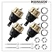 4PCS Complete Upper and Lower Ball Joints Set fit for Bombardier/Can-Am DS650 2000-2005 ATV by MOPASEN