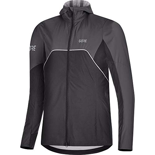 GORE WEAR R7 Women's Hooded Running Jacket Partial Gore-TEX INFINIUM, S, Black/Terra Grey