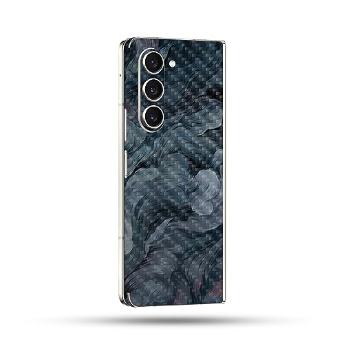 Image of MightySkins Carbon Fiber Skin Compatible with Samsung Galaxy Z Fold 5 Full Wrap - Storm Cloud | Protective, Durable Textured Carbon Fiber Finish | Easy to Apply and Change Styles | Made in The USA