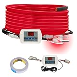 OEBLD Heat Tape for Water Pipes 18FT, Replaceable Smart Thermostat for Pipe Freeze Protection, Self-Regulating Roof Deicing Cable for Metal and Plastic Home Pipes, 110-120V