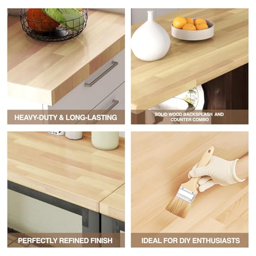 Tabla para cortar de madera maciza de abedul 72x25 in miniatura 3