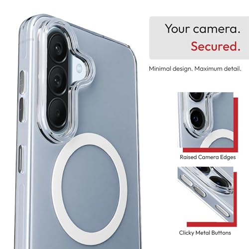 Image of Compatible for Samsung Galaxy A57 5G Translucent Hard Back | Only Compatible with Wireless Magnetic Accessories | Thin and Slim Magnetic Back Cover (Clear)