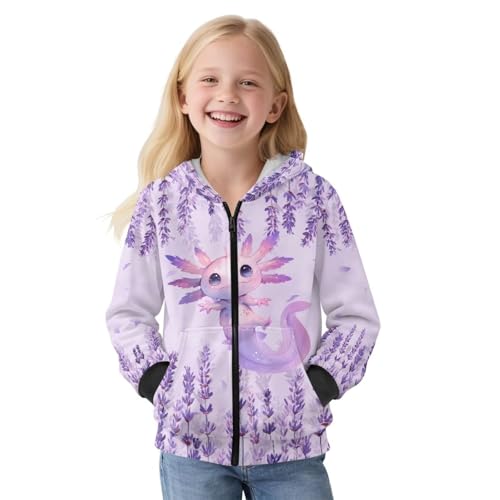 Long Sleeve Hoodies Girls Size 6-16Y Zip Up Sweatshirts Winter Fleece Hoodies