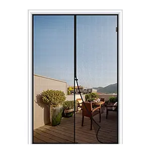 MAGZO Screen Door Magnets 38 x 82, Durable Fiberglass Door Mesh with Full Frame Hook&Loop for Entry Door Fits Door Size up to 38