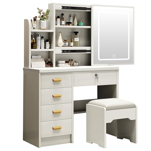 DAYONG Modern Vanity Dressing Table with 3 Color Touch Scree...
