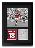 HWC Trading Gabriel Batistuta Regali Stampati Autografo Firmato Foto Per Gli Appassionati Di Calcio E Sostenitori - A4 Ritratto Incorniciato