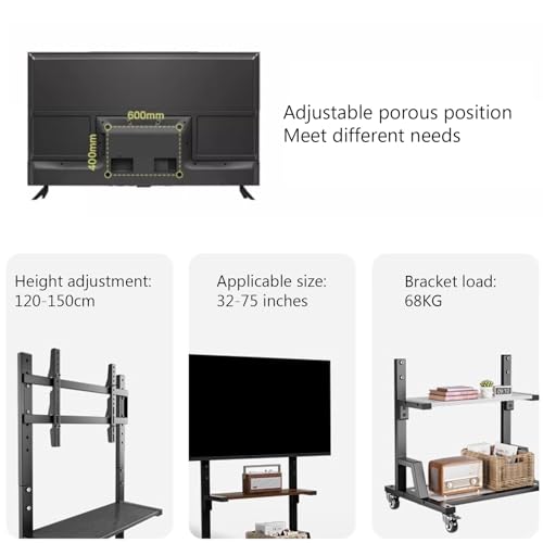 Soporte móvil para TV de 32 a 75 pulgadas con ruedas miniatura 4