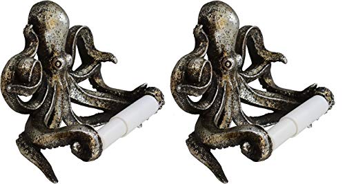 Exclusive Old River Outdoors Decorative Swimming Octopus Toilet Paper Holder - Bathroom Decor (Pack of 2)