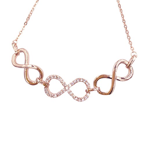 Ficccy 18k Rose Gold Plated Infinite Bracelet Love Bracelet Simple Infinite Bracelet for Special Day
