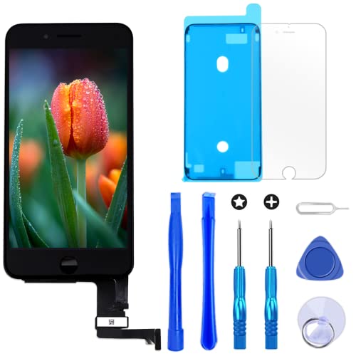 Brinonac Ecran Tactile LCD pour iPhone 7 Vitre De Remplacement LCD Ecran Assemblé avec Kit De Réparation (Noir, 4.7 Pouces)