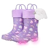 FUNCOO PLUS Toddler Rain Boots Kids Light up Snow Boots Boys...