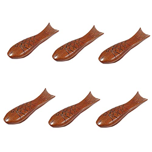 wangsheng 6 Pièces Baguettes en Bois Chinoises Baguettes Repose Baguettes Accessoires Repose Porte-Cuillère Baguettes Repose pour Cuisine Ou Partie Cuillère Fourchette Repose-Baguettes Cover