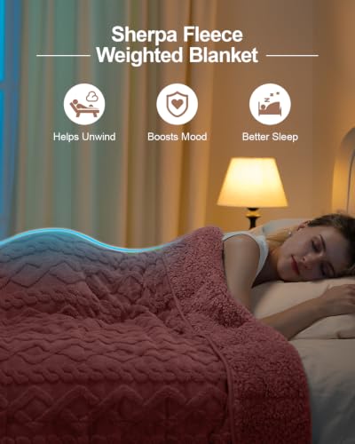 Image of Ultra Soft Sherpa Weighted Blanket for Adults, 48 inchx72 inch 15lbs Heavy Blankets