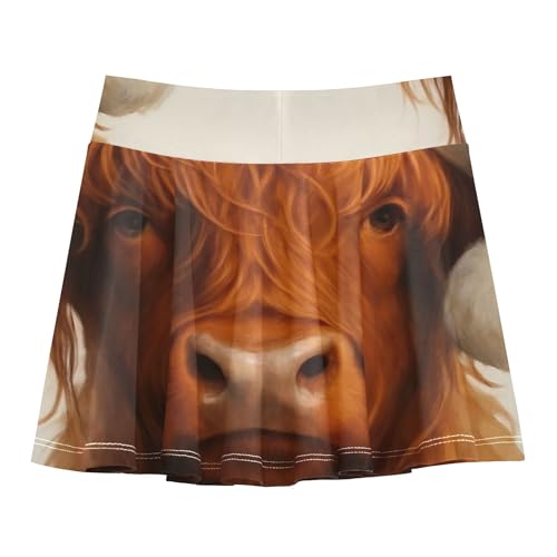 Tennis Skirts Kids Christmas Highland Cow Girls' Shorts Athletic Skorts Navy Butterfly 4t2