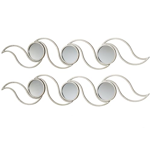 Chester Mirrored Wall Art Silver Set of Two