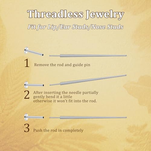 MODRSA Piercing-Taper Taper-Insertion Stretching-Kit Chirurgenstahl: 16,18,20G Straight Taper Insertion Chirurgenstahl to Changing Jewelry for Body