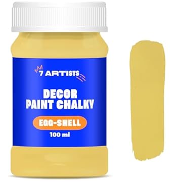 7 Artists Egg-Shell White Chalk Paint 100 ml for Furniture, Wood, and Crafts | Chalky Finish