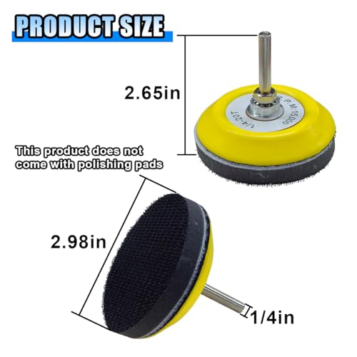 Image of 2PCS 3 inch Hook and Loop Sanding Pad Polishing Tool Kit - Includes Soft Foam Layer Buffering Pad & 1 /4 inch Shank Adapter Drill Attachment, Sanding Disc Replacement Accessory for Die Grinder Rotary Tool