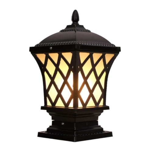 Farolas exteriores de aluminio negro con iluminación cálida industrial para patio, 100-120V