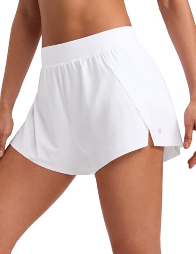 CRZ YOGA V Split Running Shorts for Women 2.5' - High...