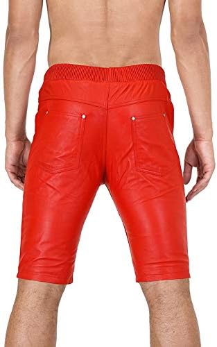 Joggers Shorts Red Red lamb leather 