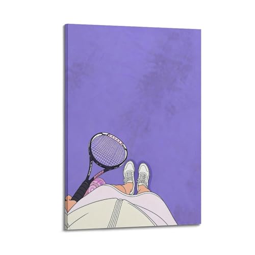 Toile murale tennis rétro anime violette : fini les murs tristes dans la chambre à coucher